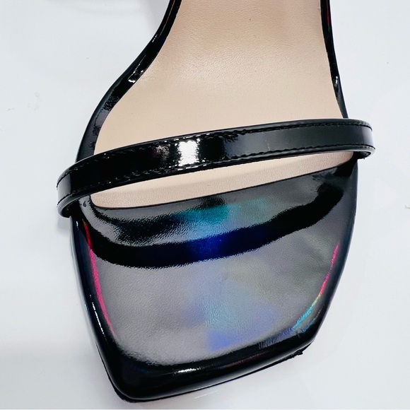 Stuart Weitzman Stiletto Patent Leather High Heel Sandals/ black metallic/size 8 - Picture 6 of 14